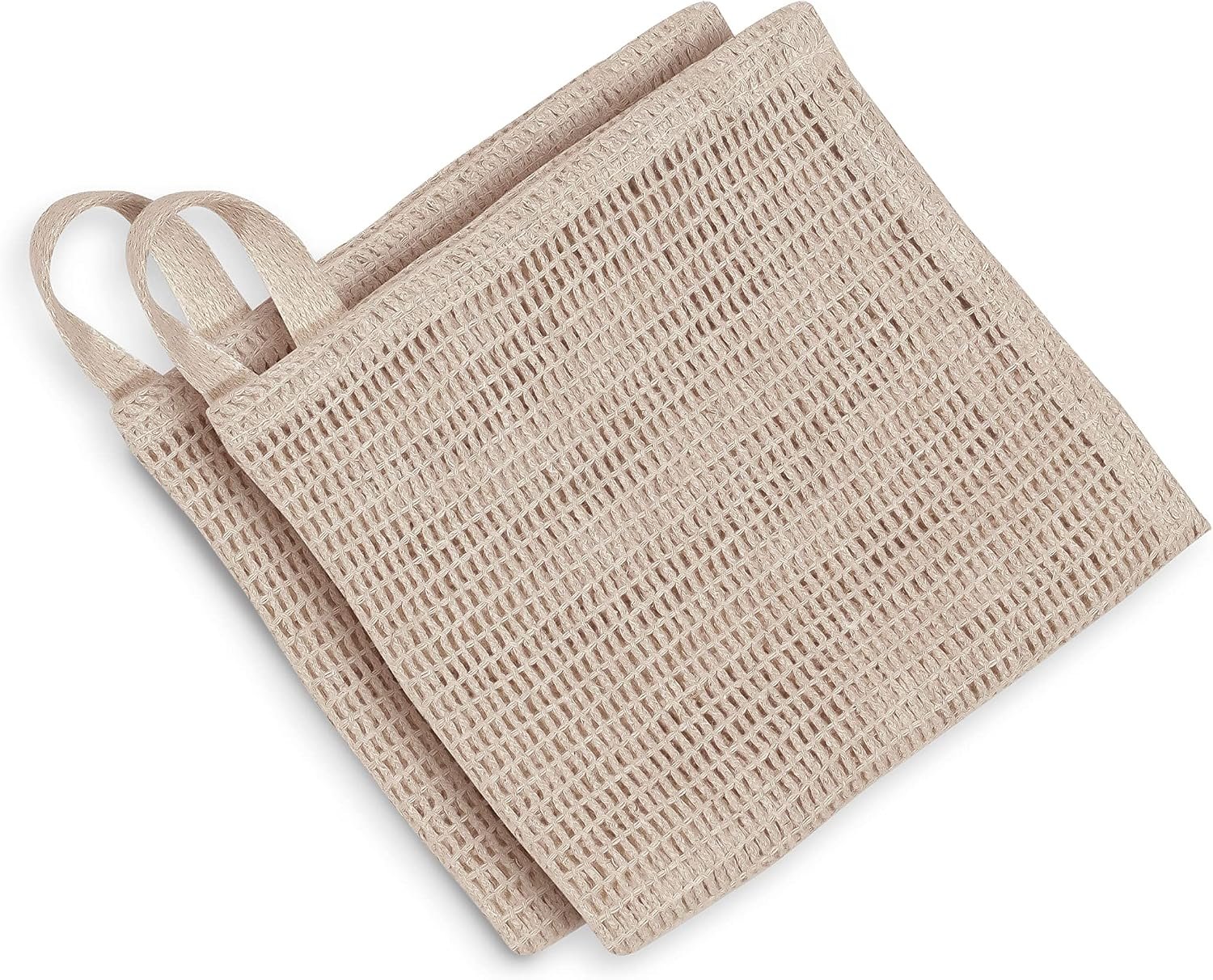 Bean Products Hemp & Organic Cotton Washcloth, Open Knit, 10” x 12”, 2 Pack