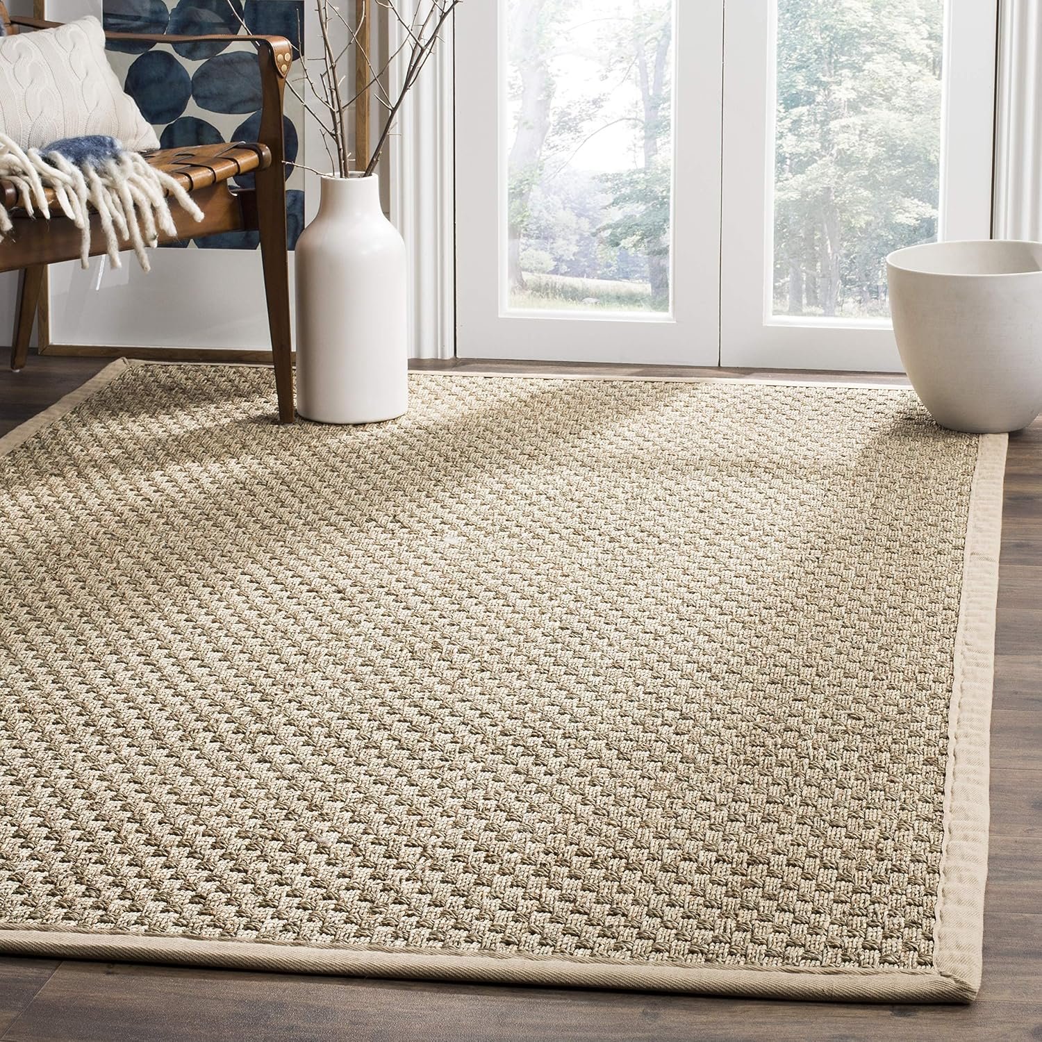 SAFAVIEH Natural Fiber Area Rug 4×6 Textured, Natural & Beige NF114A